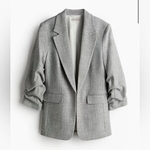 H&M Women's Beige Tweed Blazer & Pants Suit Set Size 2 Workwear